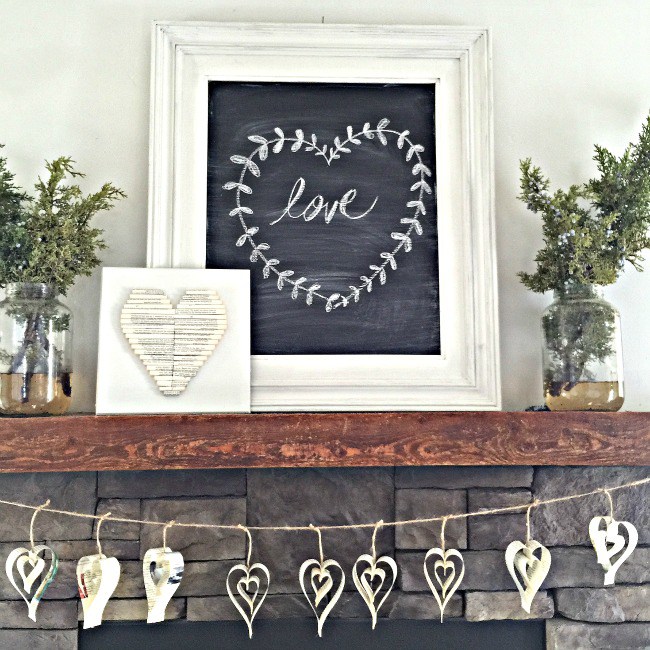 DIY Heart Garland From Old Book Pages