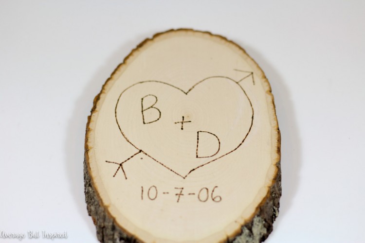 DIY Sentimental Carved Heart Wood Slice