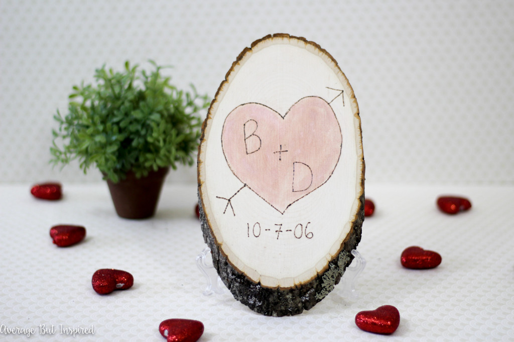 Picture Of diy sentimental carved heart wood slice  6
