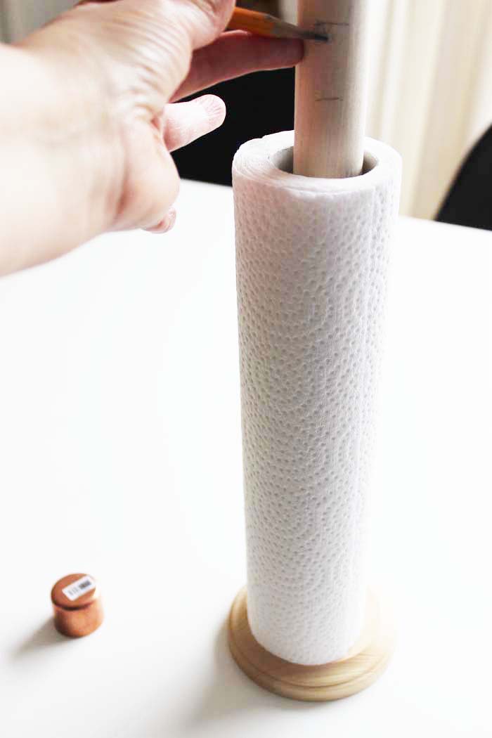 DIY Wooden Dowel Paper Towel Holder