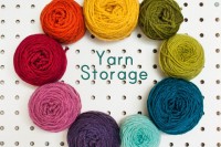 DIY pegboard yarn storage
