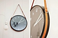 DIY leather hanger clock