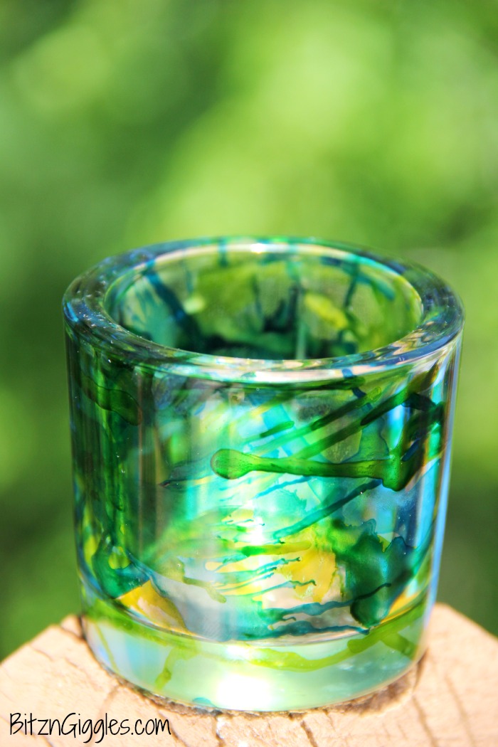 Picture Of colorful diy alcohol ink votives  4
