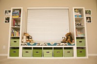 DIY toy storage shelves
