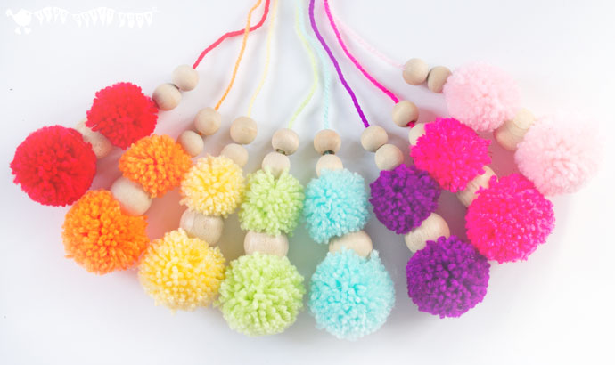Picture Of diy colorful and soft pompom mobile  4