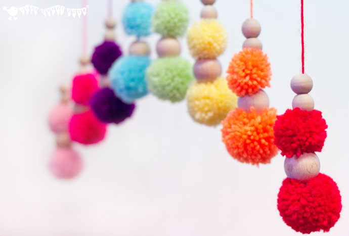 Picture Of diy colorful and soft pompom mobile  8