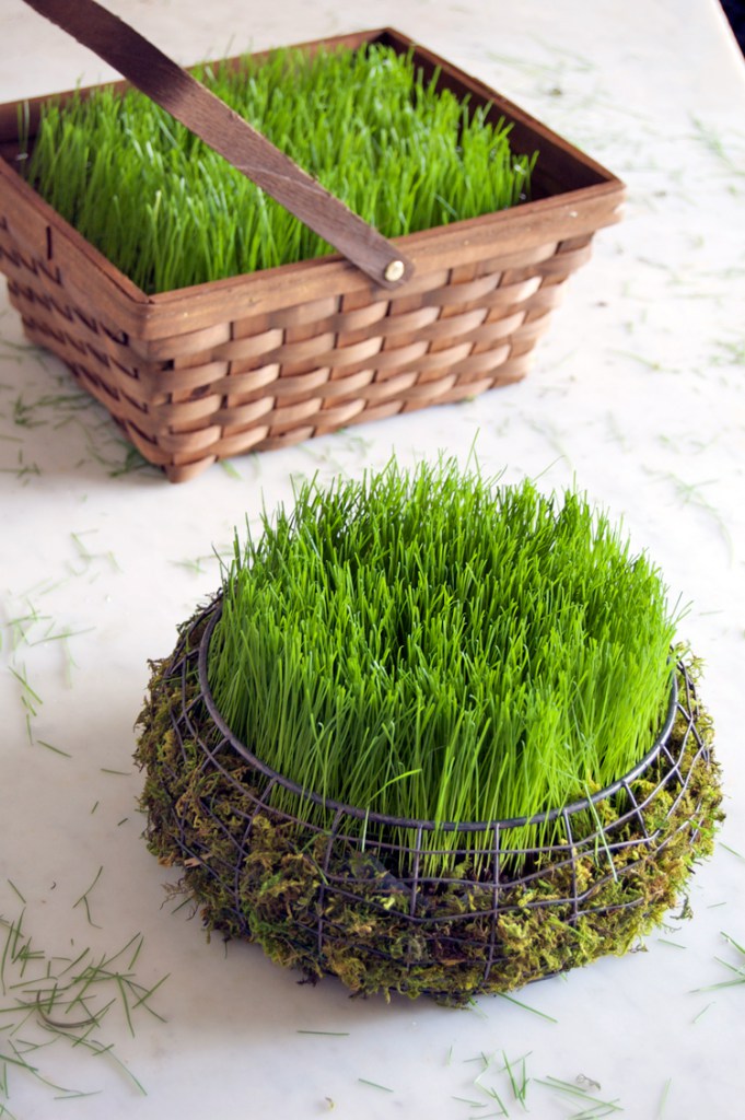 DIY Easter Basket Filled With Real Grass