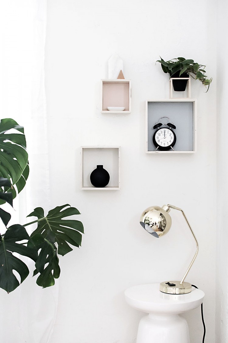 DIY Pastel Shadow Box Shelves For Spring Decor