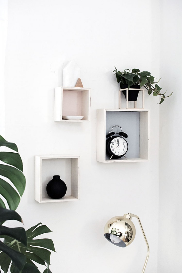 DIY Pastel Shadow Box Shelves For Spring Decor