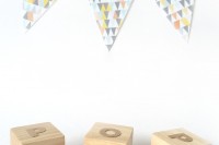 DIY wooden blocks with felt stickers