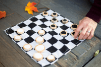 DIY rustic checkers game