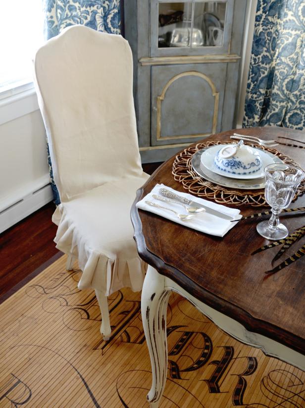 DIy dining chair slipcover (via hgtv)