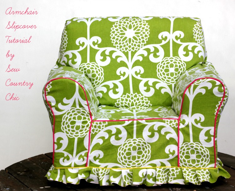 DIY colorful armchair slipcover (via sewcountrychick)