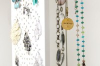 DIY jewelry storage rack