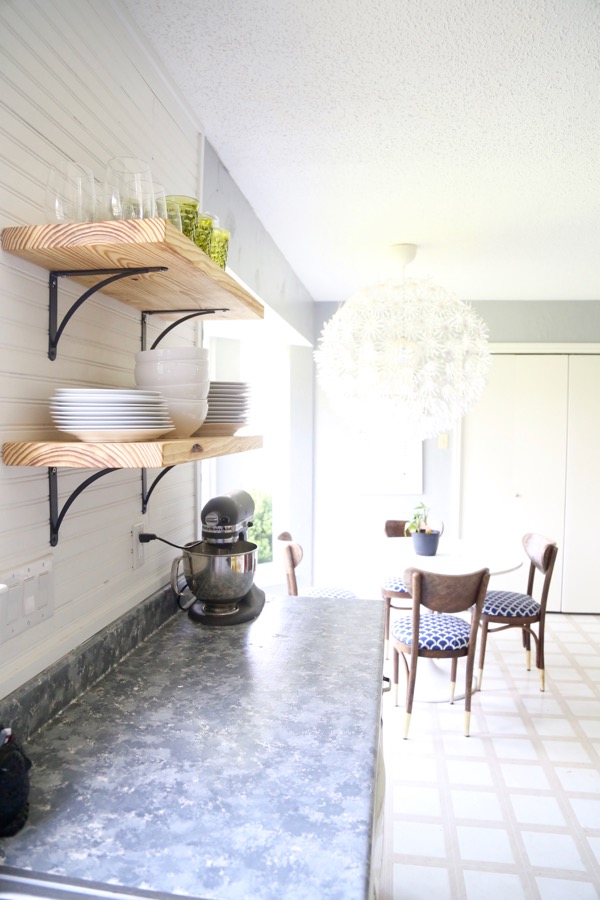 Airy Looking DIY Kitchen Open Shelving
