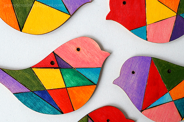 Picture Of colorful diy wooden birds mobile for nurseries  3