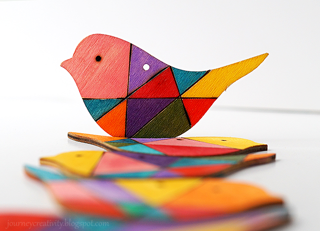 Picture Of colorful diy wooden birds mobile for nurseries  6