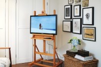 DIY easel TV stand