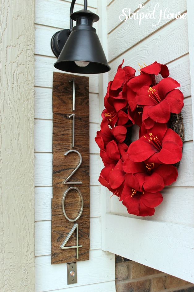 DIY house numbers on stained wood (via shelterness)