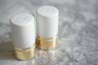 DIY gold salt and pepper shakers
