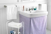 DIY bathroom sink curtains