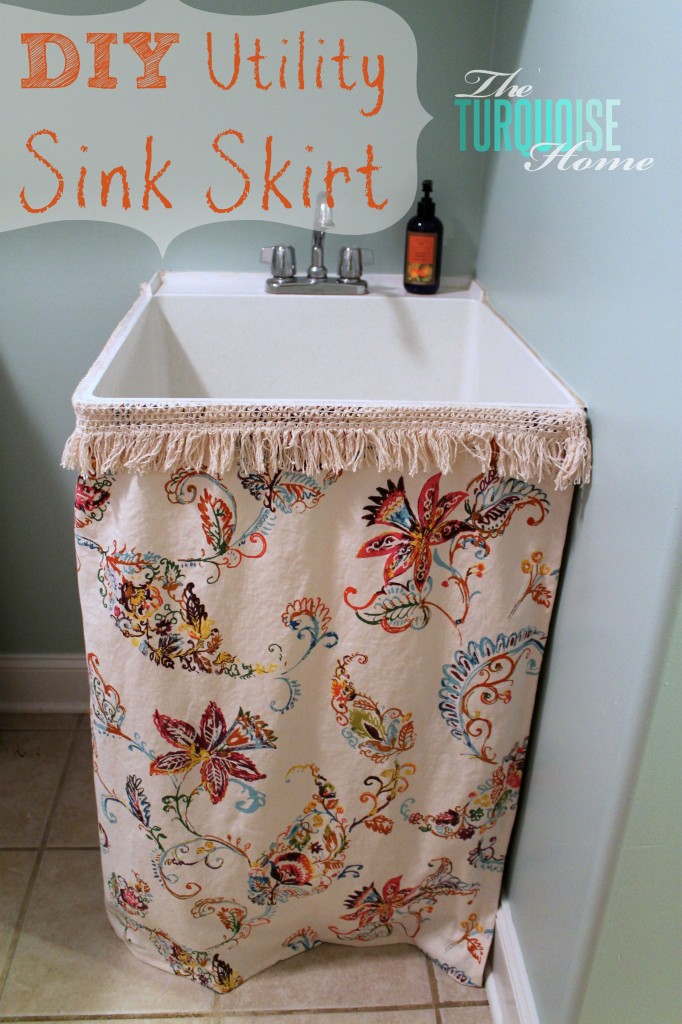 DIY utility sink skirt