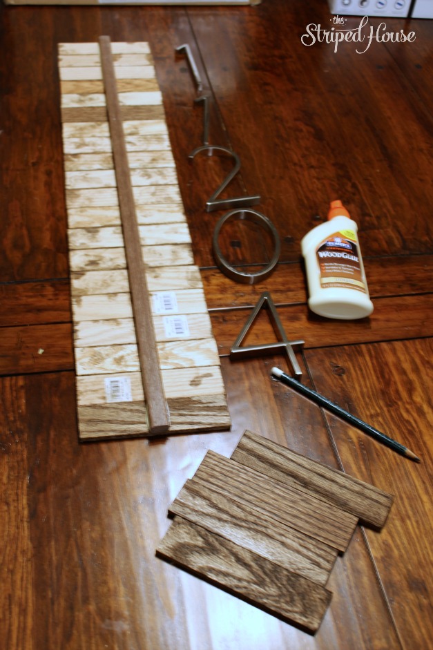 DIY Modern House Numbers On Stained Wood