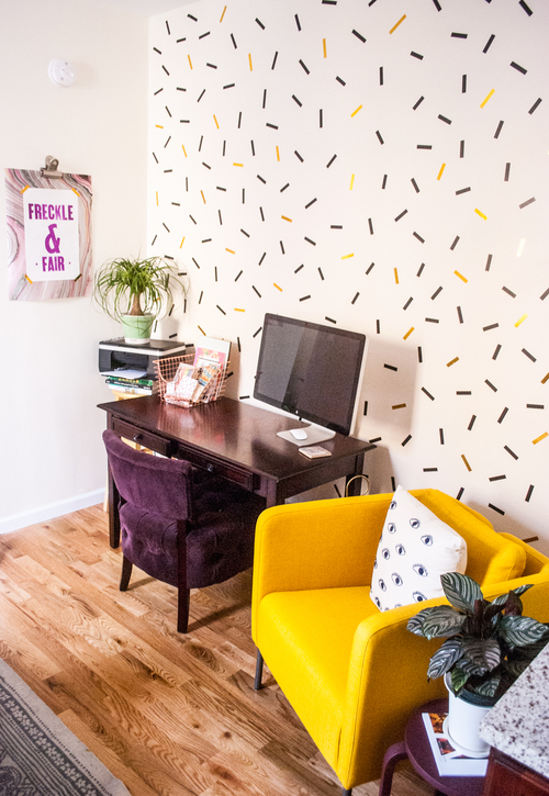 Picture Of diy oversized confetti mural with washi tape  2