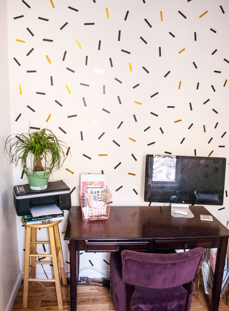 Picture Of diy oversized confetti mural with washi tape  4