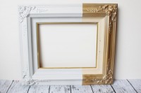 diy-paint-dipped-frame-in-white-and-gold-4