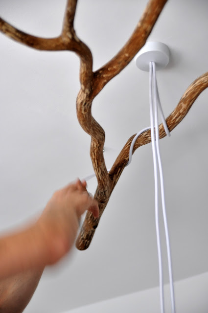 Picture Of nature inspired diy tree branch chandelier  4