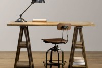 DIY vintage sawhorse desk