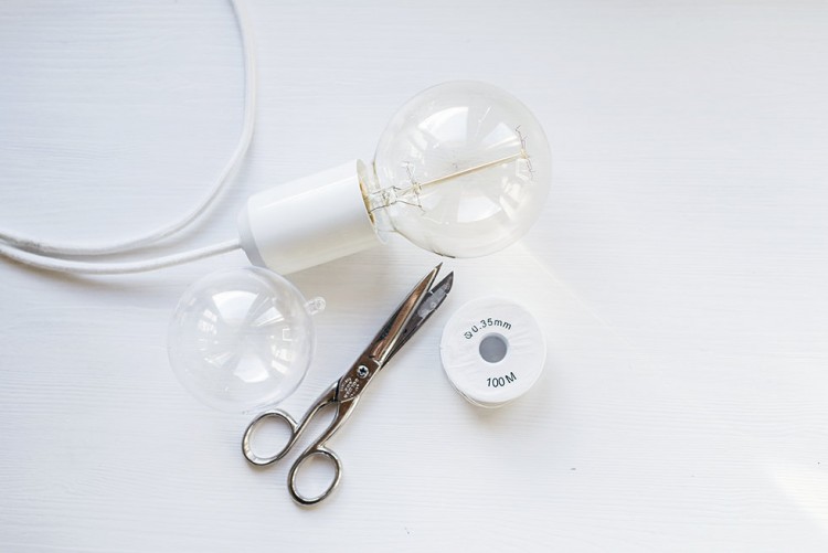 Scandi Inspired DIY Glass Bauble Lamp