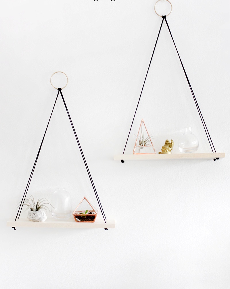 Picture Of simple diy shelves hanging from rings  1
