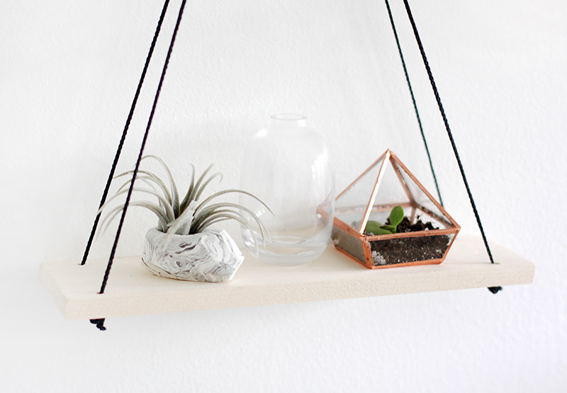 Picture Of simple diy shelves hanging from rings  2