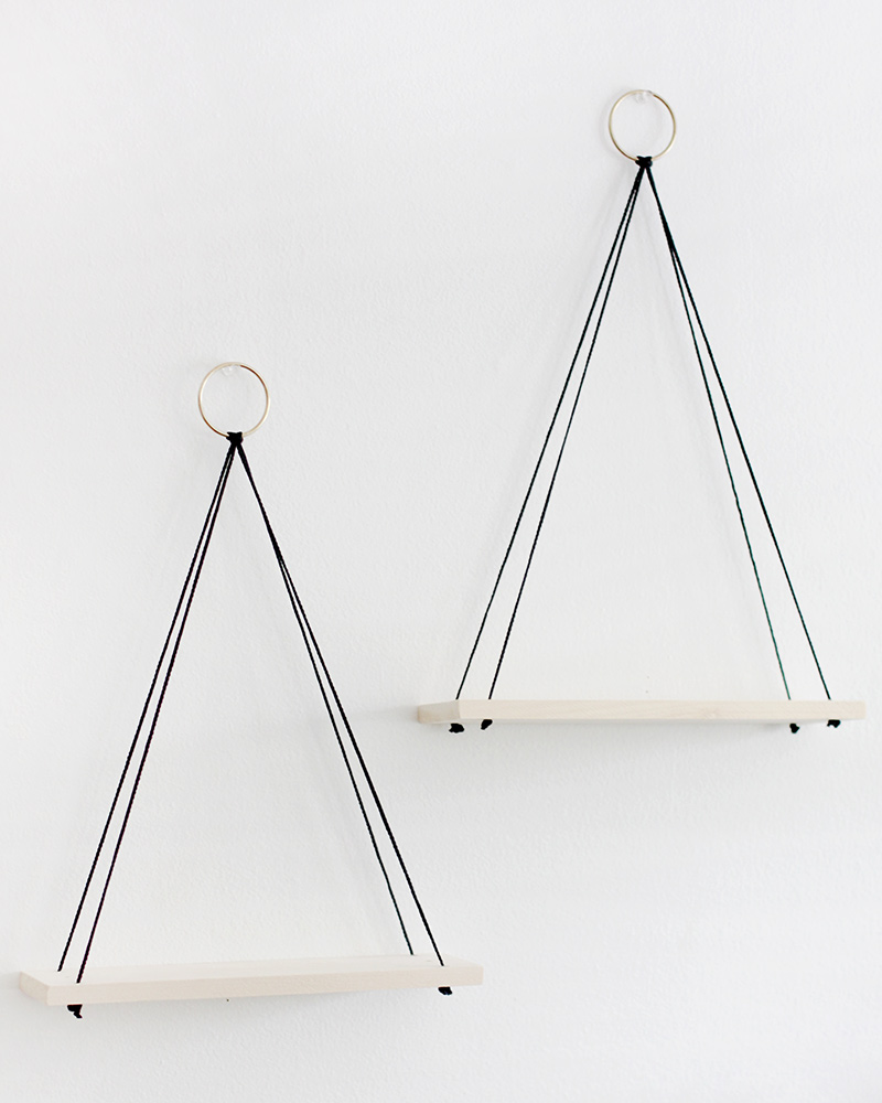 Picture Of simple diy shelves hanging from rings  7