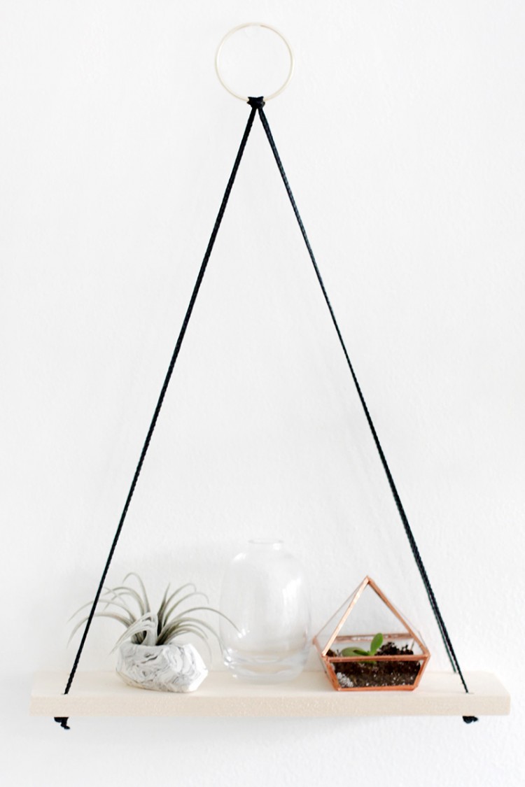 Simple DIY Shelves Hanging From Rings