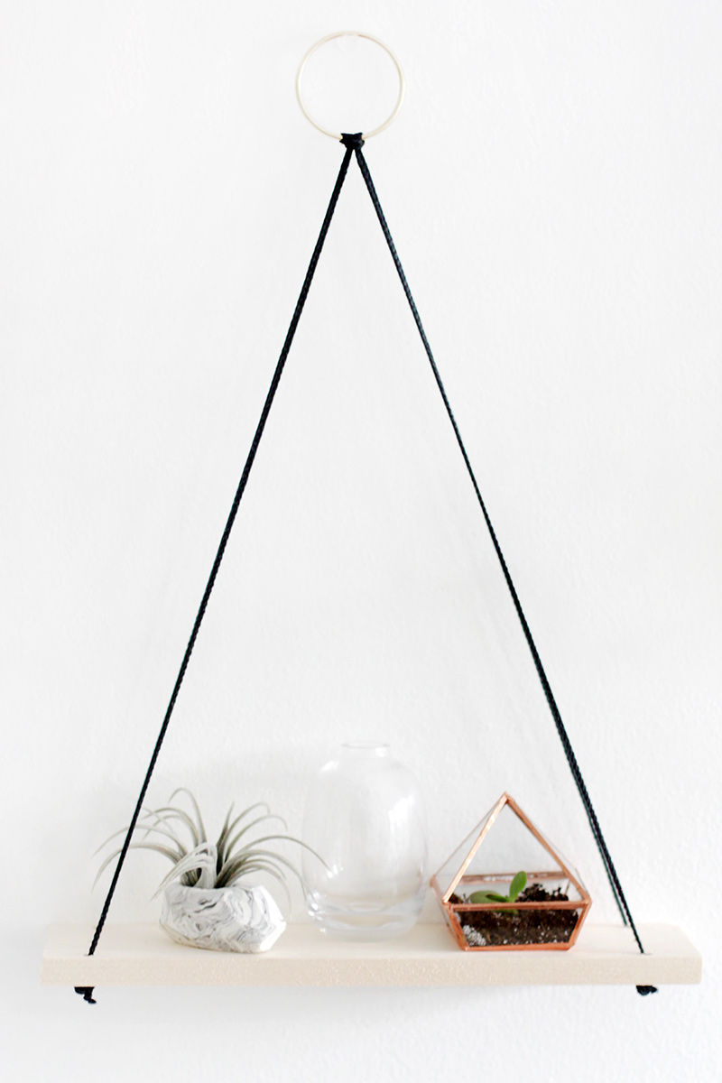Picture Of simple diy shelves hanging from rings  8