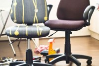 DIY reupholstering an office chair