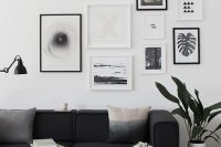 06 black and white modern gallery wall