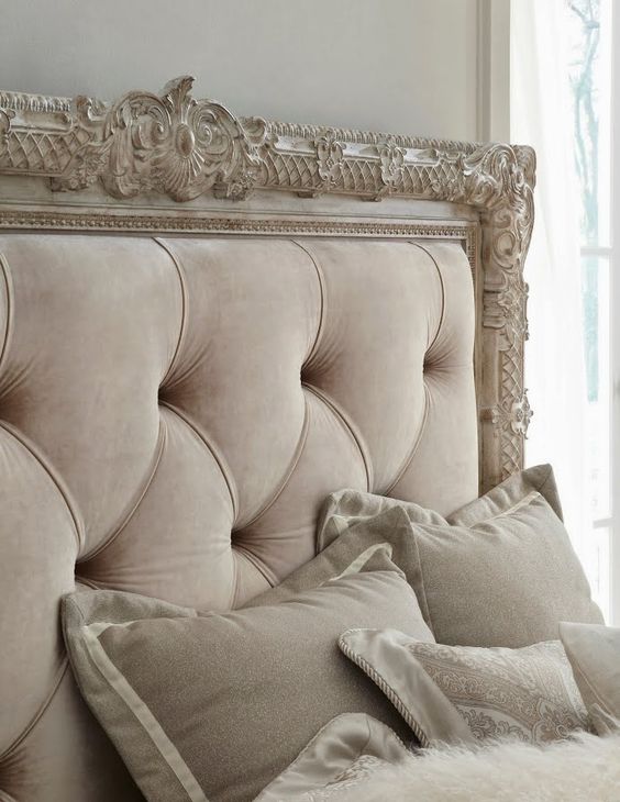 French styled framed tufted headboard
