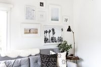 16 white frames of different sizes
