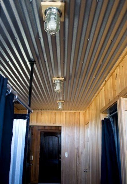 corrugated steel basement ceiling