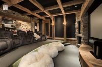 21 black basement ceiling with exposed wooden beams