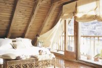 barn wooden ceiling with beams