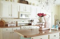 DIY whitewashed kitchen backsplash