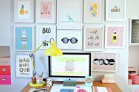 colorful glam gallery wall