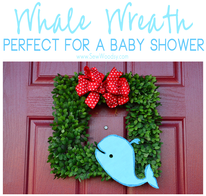 DIY whale wreath for a baby shower