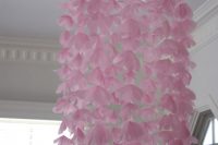 DIY chiffon and tulle chandelier
