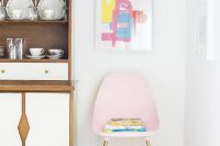 DIY mid-century blush chair